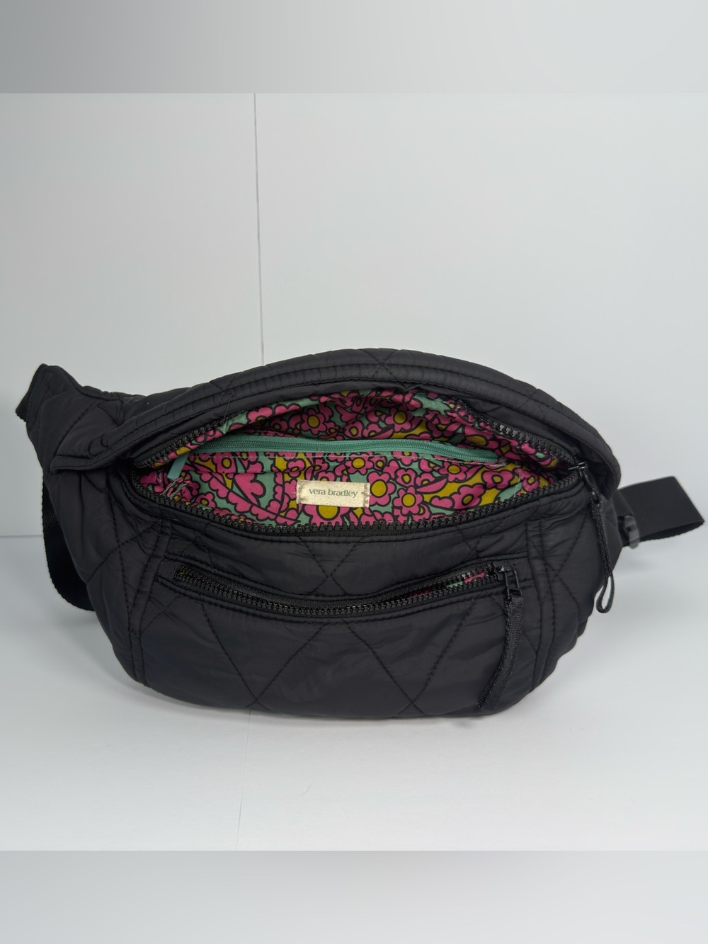 Vera Bradley Portnoy Belt Bag Black Quilted Crossbody Fanny Pack